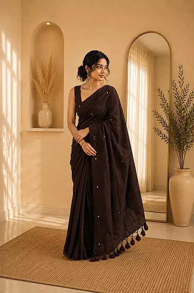 Khadi cotton ( blouse 80pt ) Brown
