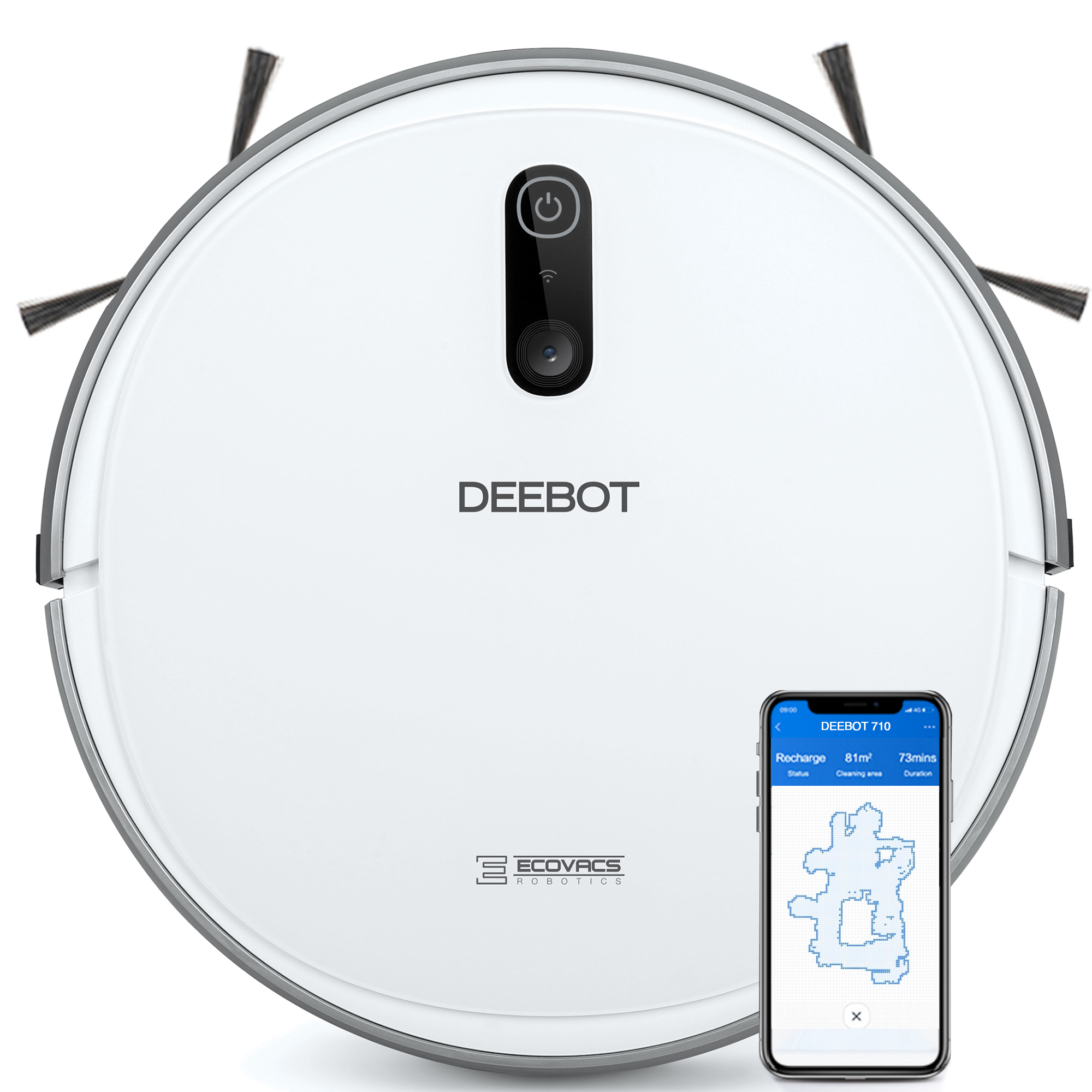 Ecovacs Deebot 710 Robot Vacuum Cleaner - Smart Navi 2.0, 110min Runtime