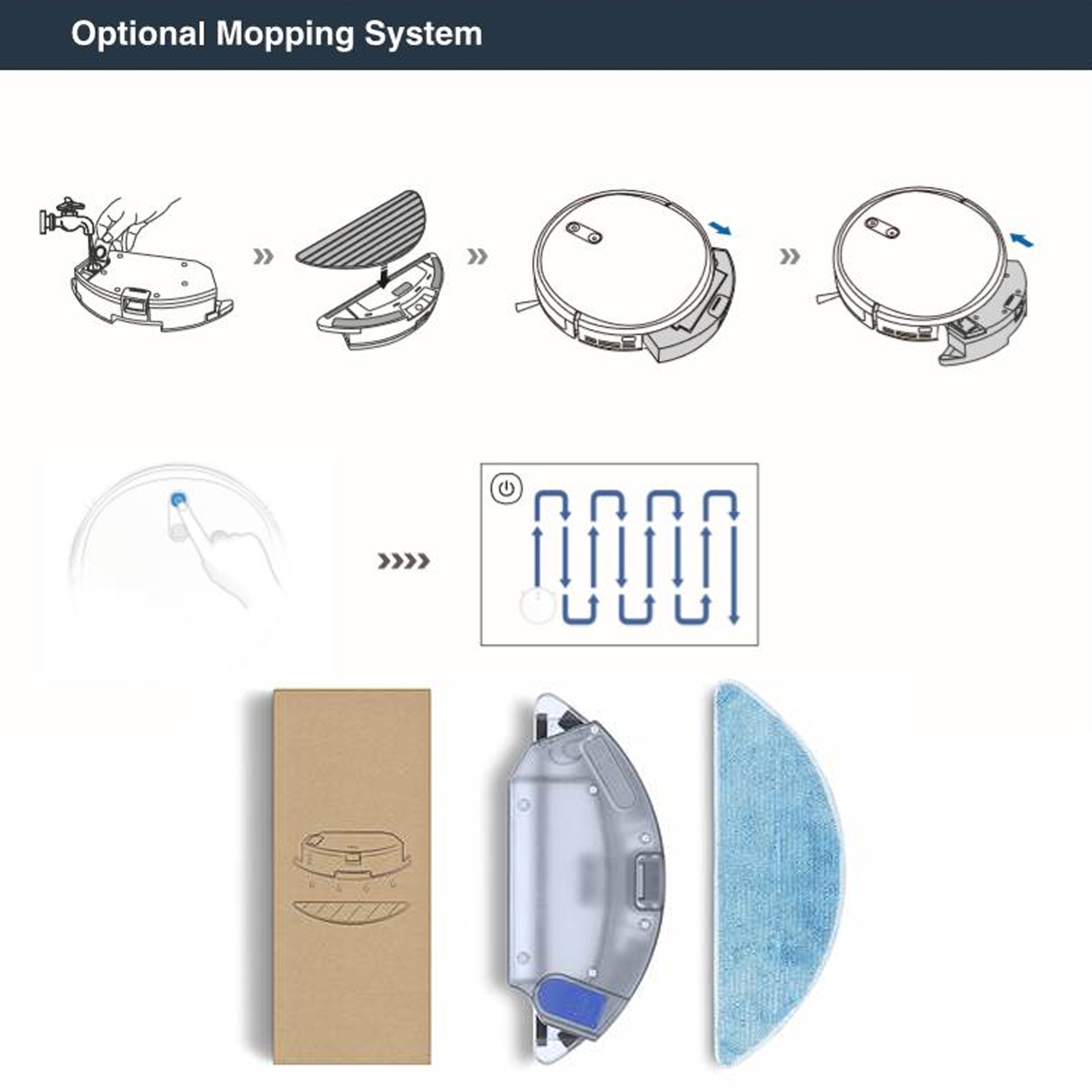 Ecovacs DEEBOT 710 Mopping Kit - 1x Water Tank, 3x Washable Mopping Cloths
