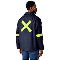 Artisan Premium 100% Cotton Jacket - Reflective Arms & Back - Yellow Tape