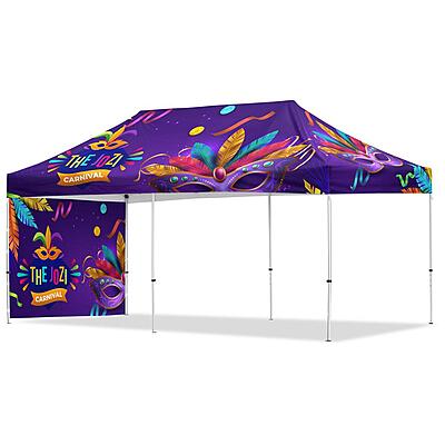 Coated Steel Sublimated Gazebo 6m x 3m -  1 Short Full-Wall Skin