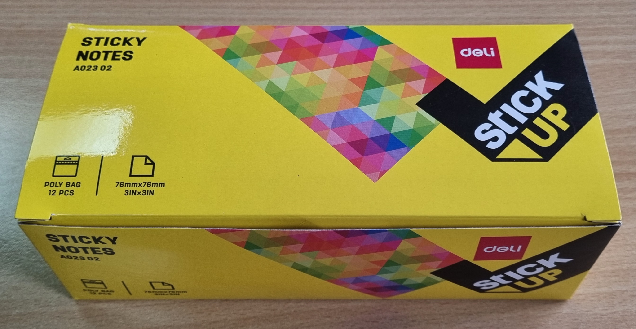 DELI A02302 STICKUP NEON NOTES 3×3 ASST Pack of 12pads