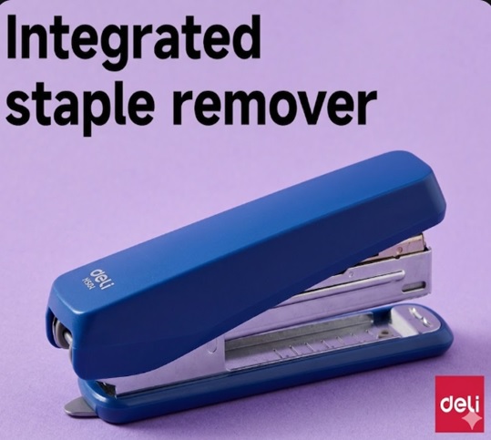DELI EM301 STAPLER BLUE WITH STAPLE REMOVER