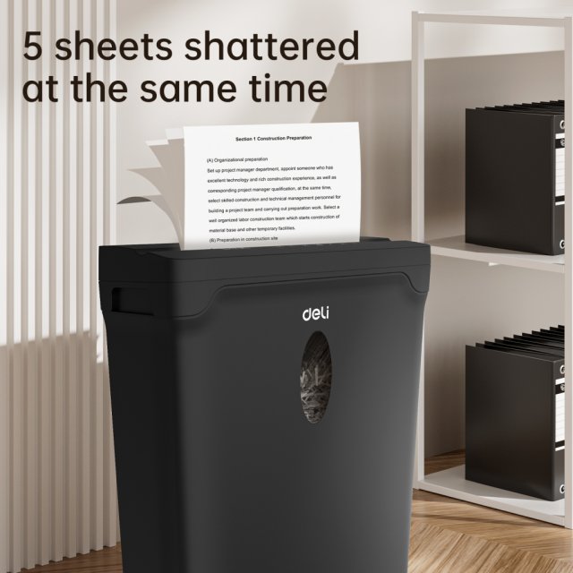 DELI T014 PAPER SHREDDER 5SHTS 10L BLACK