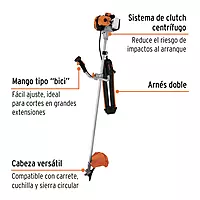 Desmalezadora a gasolina 52 cc mango 'bici', 18' corte - DES-520 / 11032