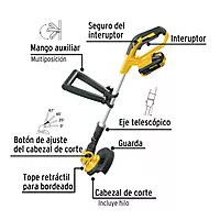Desbrozadora inalámbrica 20V, 1 batería 2Ah, 1 carg. PRETUL - DESI-20P / 28272