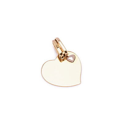 DIJE CORAZON PLANO CON APLIQUE CORAZON EN BLANCO DIJE CORAZON PLANO CON APLIQUE CORAZON EN BLANCO