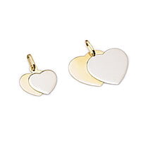 DIJE DOS CORAZONES PLANOS  UNO EN BLANCO DIJE DOS CORAZONES PLANOS  UNO EN BLANCO