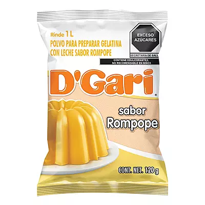 DGARI GELATINA DE LECHE SABOR ROMPOPE 120 GR