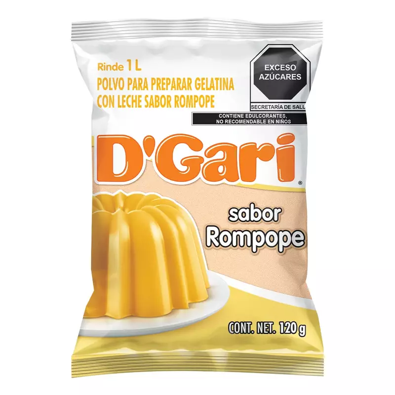DGARI GELATINA DE LECHE SABOR ROMPOPE 120 GR