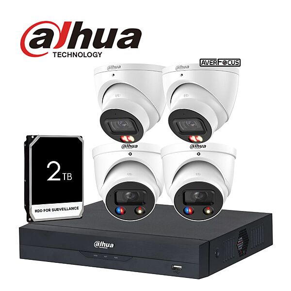 Dahua 6MP 4CH TIOC WizSense Kit, 2TB(HDW3649+HDW3667)