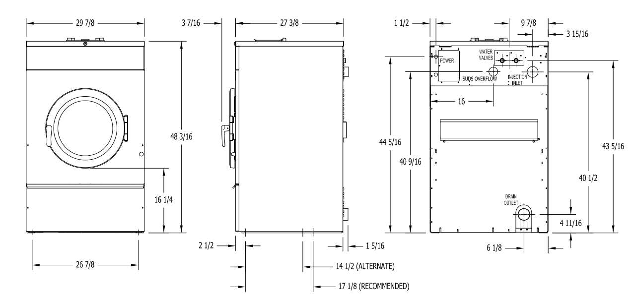 T-400 I T-400S6 Lavadora industrial de 13 kg (30 lb)