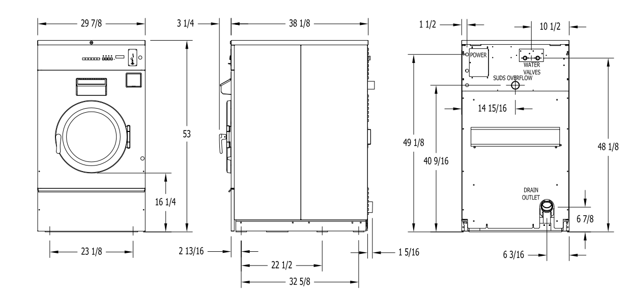 T-650SC Lavadora de 18.1 kg (40 lb) serie C Express