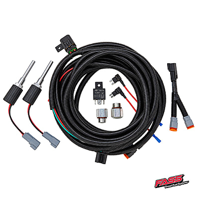 FASS DIFSHK1001D dual-probe heater kit components with FASS logo FASS DIFSHK1001D dual-probe heater kit components with FASS logo