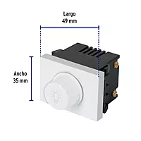 Dimmer giratorio, 1.5 módulos, línea Española, color blanco - DIM15-EB / 47054