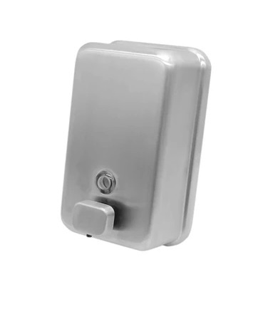Dispensador institucional de jabón líquido de 1000 ml en acero inoxidable