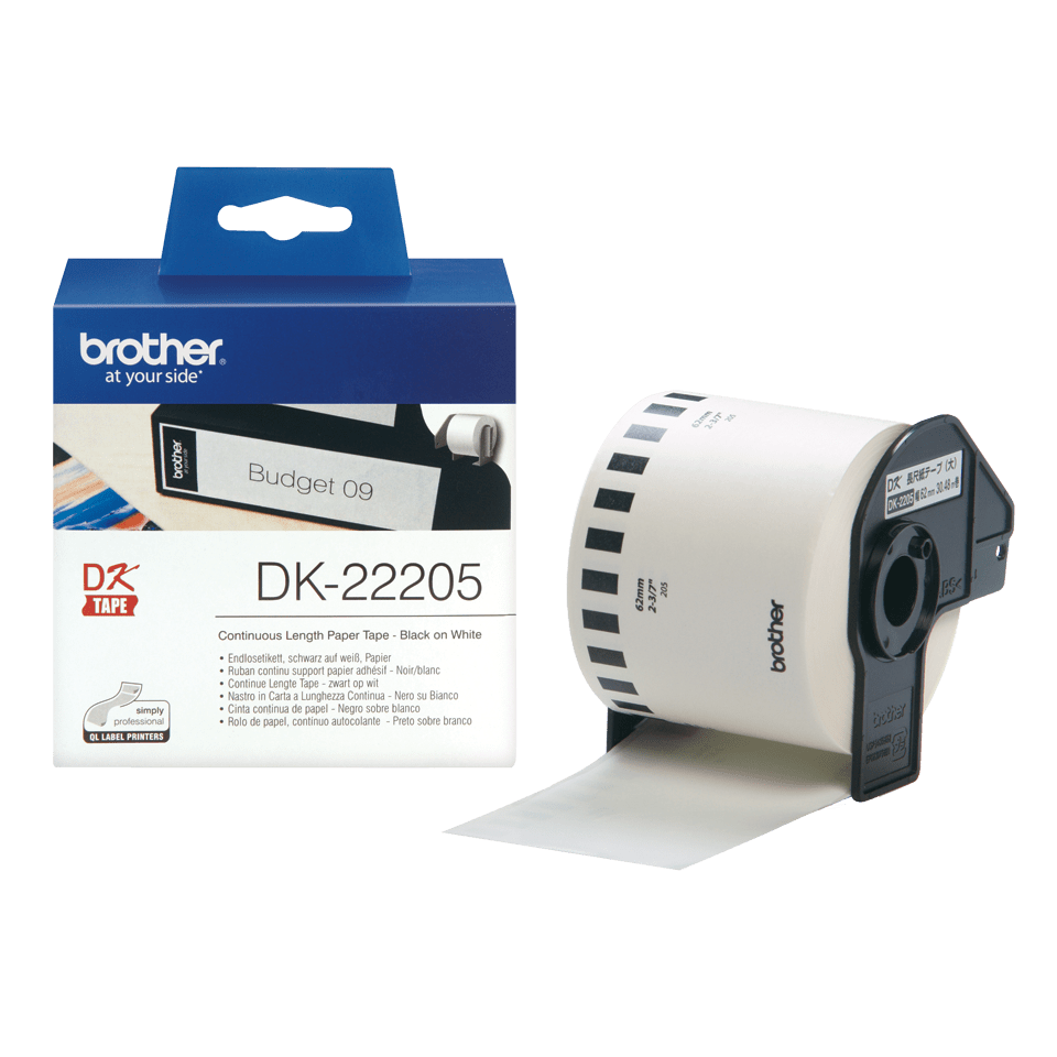 BROTHER DK ROLL 22205 62MM CONT PAPER TAPE