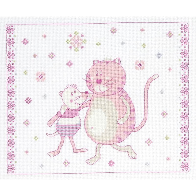 Kit Punto Croce Amici Var. Rosa Kit Punto Croce Amici Var. Rosa