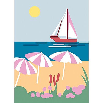 Spiaggia - Tela Mezzopunto con nuovi colori DMC Lanato