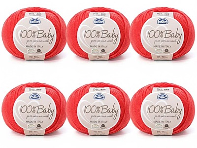 Lotto 6 Gomitoli 100% DMC Baby Col. 51 Corallo