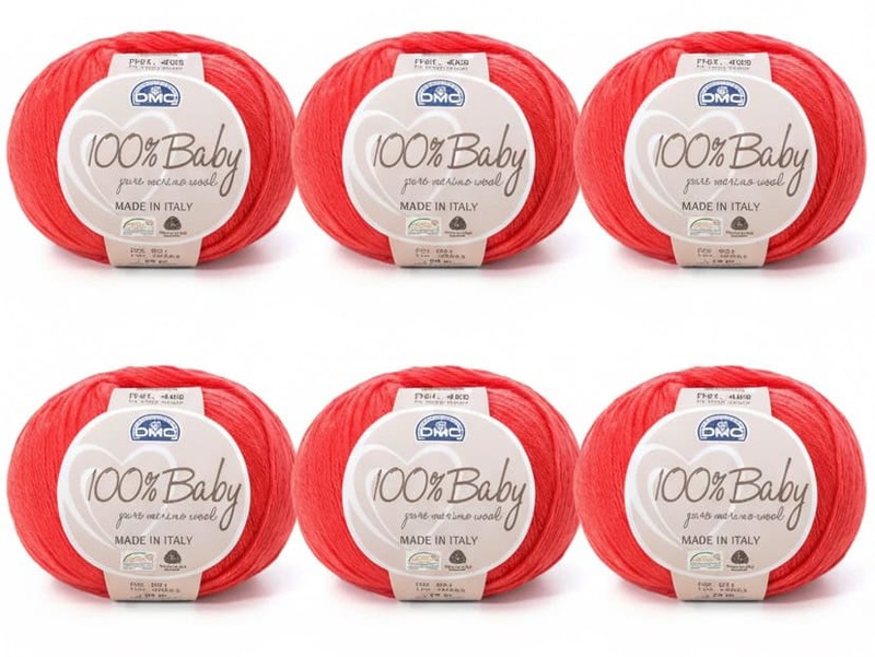 Lotto 6 Gomitoli 100% DMC Baby Col. 51 Corallo