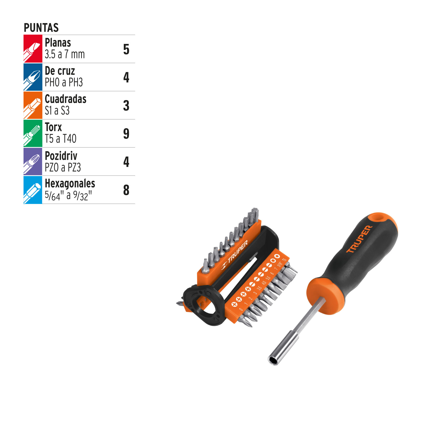 Desarmador multipunta, con 33 puntas - DMP-33 / 13595