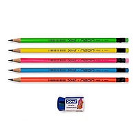 Doms Neon Super Dark HB/2 Graphite Pencil Box Pack