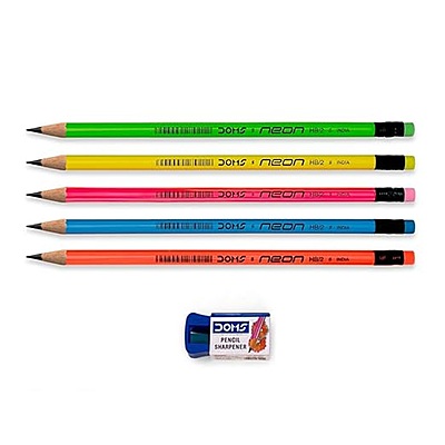 Doms Neon Super Dark HB/2 Graphite Pencil Box Pack