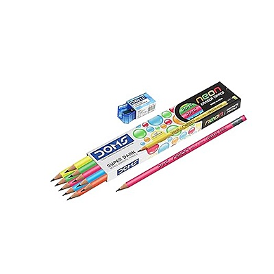 Doms Neon Super Dark HB/2 Graphite Pencil Box Pack