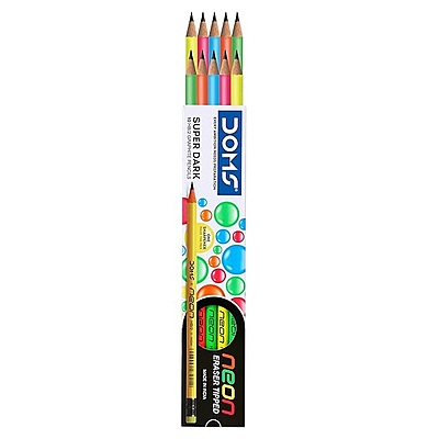 Doms Neon Super Dark HB/2 Graphite Pencil Box Pack