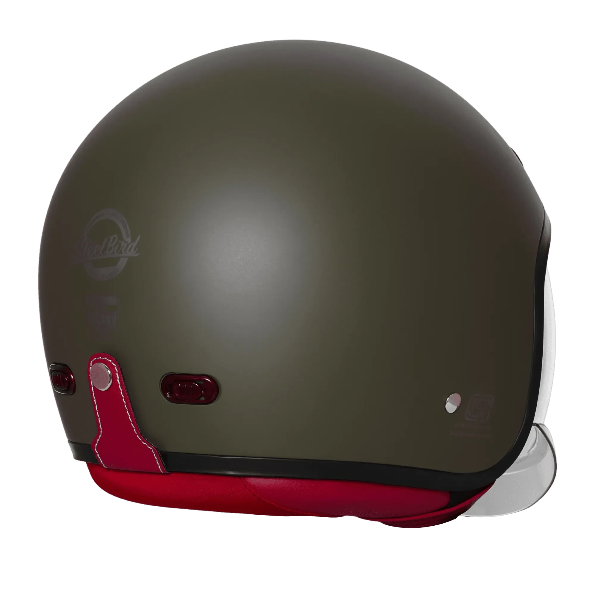 STEELBIRD SBH-67 VINTAGE DOT 5.0 MATT BATTLE GREEN C/V 580 MM WITH EXTRA SMOKE VISOR STEELBIRD SBH-67 VINTAGE DOT 5.0 MATT BATTLE GREEN C/V 580 MM WITH EXTRA SMOKE VISOR