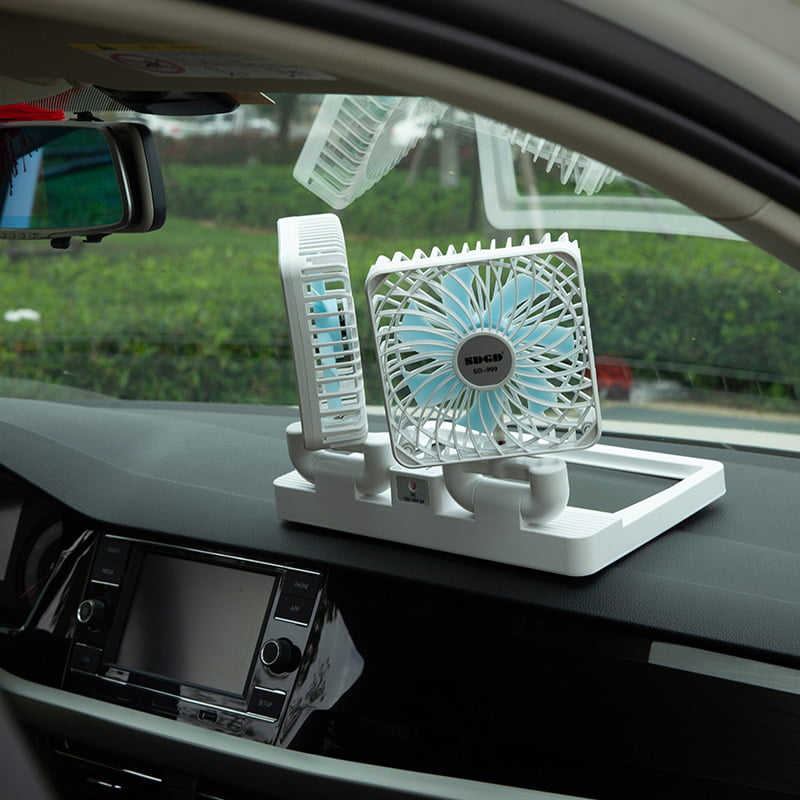 DOUBLE HEAD SOLAR / ELECTRIC CHARGING FAN