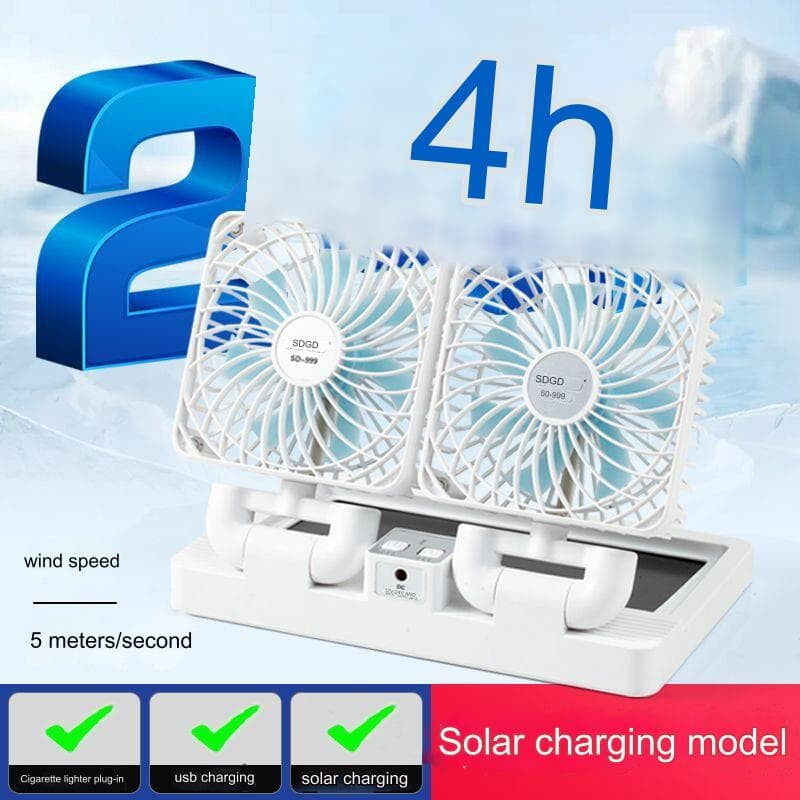 DOUBLE HEAD SOLAR / ELECTRIC CHARGING FAN
