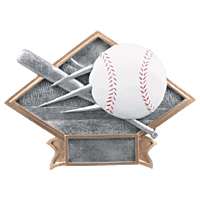 Diamond Plate Resin Trophy-Baseball-8.5 x 6