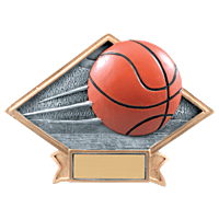 Diamond Plate Resin Trophy-Basketball-8.5 x 6