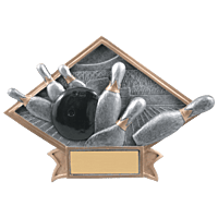 Diamond Plate Resin Trophy-Bowling-8.5 x 6