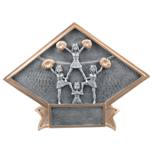 Diamond Plate Resin Trophy-Cheer-8.5 x 6