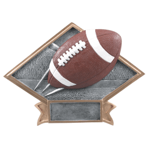 Diamond Plate Resin Trophy-Football-8.5 x 6