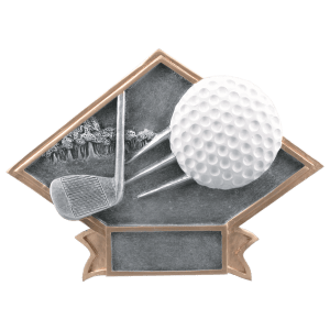Diamond Plate Resin Trophy-Golf-8.5 x 6