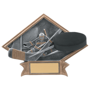 Diamond Plate Resin Trophy-Hockey-8.5 x 6