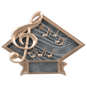 Diamond Plate Resin Trophy-Music-8.5 x 6