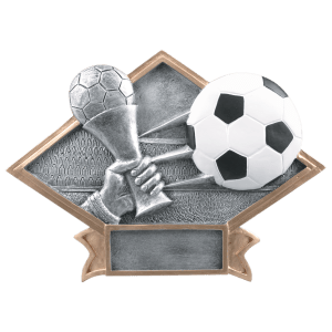 Diamond Plate Resin Trophy-Soccer-8.5 x 6