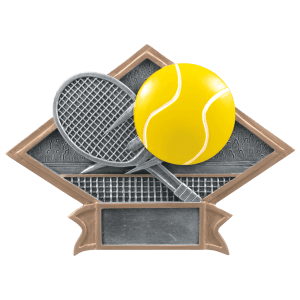 Diamond Plate Resin Trophy-Tennis-8.5 x 6