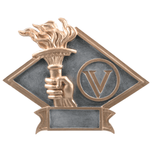 Diamond Plate Resin Trophy-Victory Torch-8.5 x 6