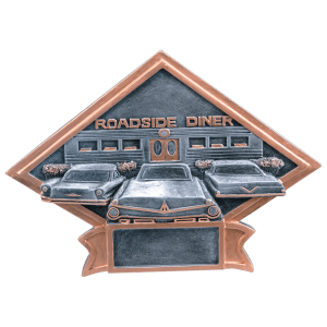 Diamond Plate Resin Trophy-Car Show - 50's Theme-8.5 x 6