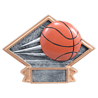 Diamond Plate Resin Trophy-Basketball-6 x 4.5