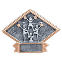 Diamond Plate Resin Trophy-Cheer-6 x 4.5