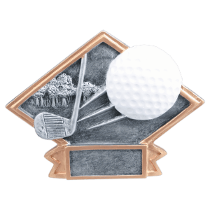 Diamond Plate Resin Trophy-Golf-6 x 4.5