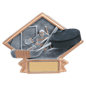 Diamond Plate Resin Trophy-Hockey-6 x 4.5