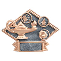 Diamond Plate Resin Trophy-Lamp-Of-Knowledge-6 x 4.5